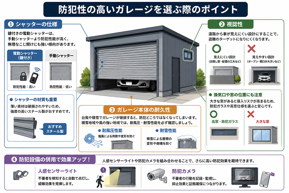 防犯性の高いガレージを選ぶ際のポイント