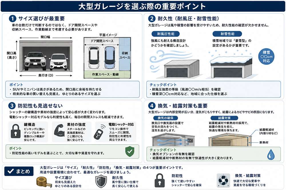大型ガレージ選びで失敗しないポイント