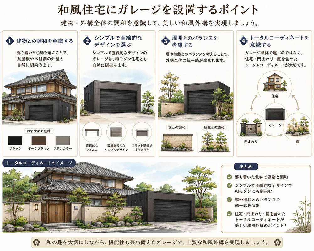 和風住宅に合うガレージ選びのポイント