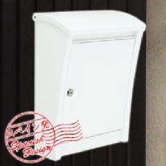 【郵便ポスト】　PE-5901　スタイリッシュポスト　ホワイトカラー　鍵付き　壁付けタイプ　郵便受け【送料無料】